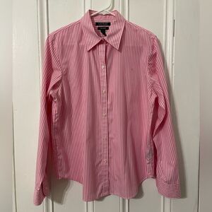 Lauren Ralph Lauren Pink Striped Button Down Shirt